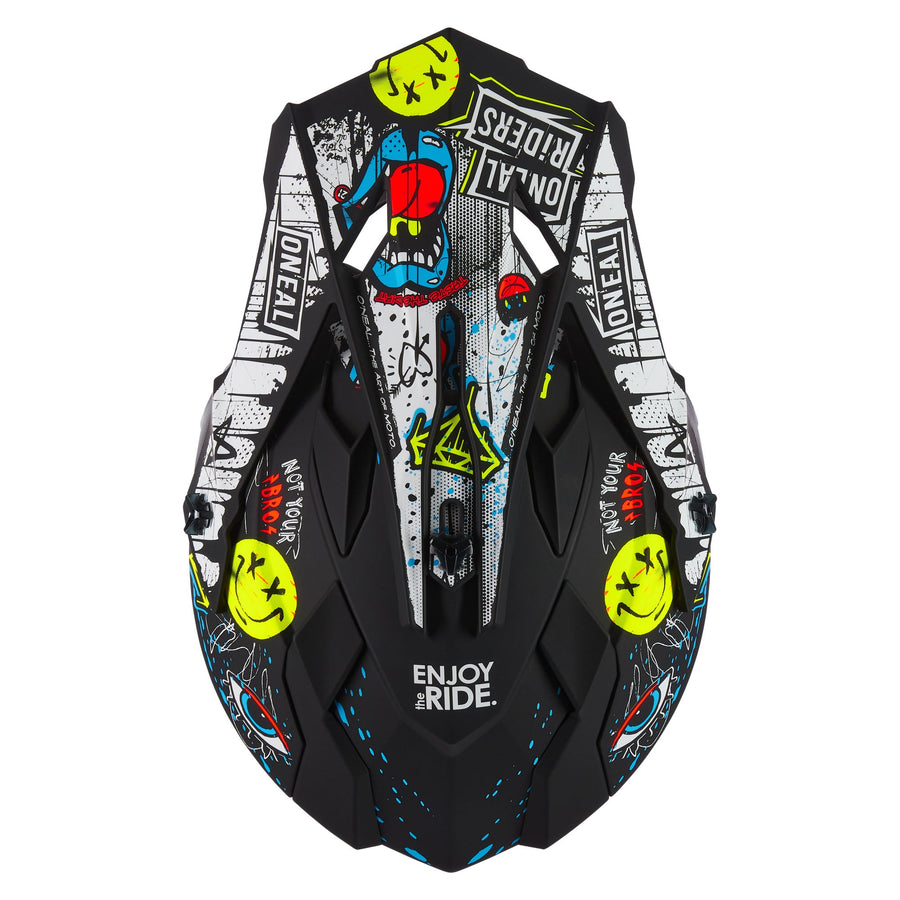 oneal:https://cdn.shopify.com/s/files/1/0550/1547/3316/files/2024_ONeal_3SRSYouthHelmetRANCIDV.24_black_white_top.jpg